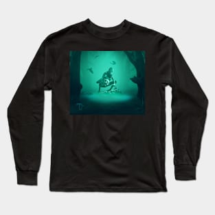 Goblin with Skull in Forest Long Sleeve T-Shirt